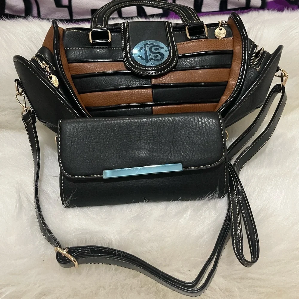 High Fashion Shoulder bag duo with small crossbody purse- NWOT